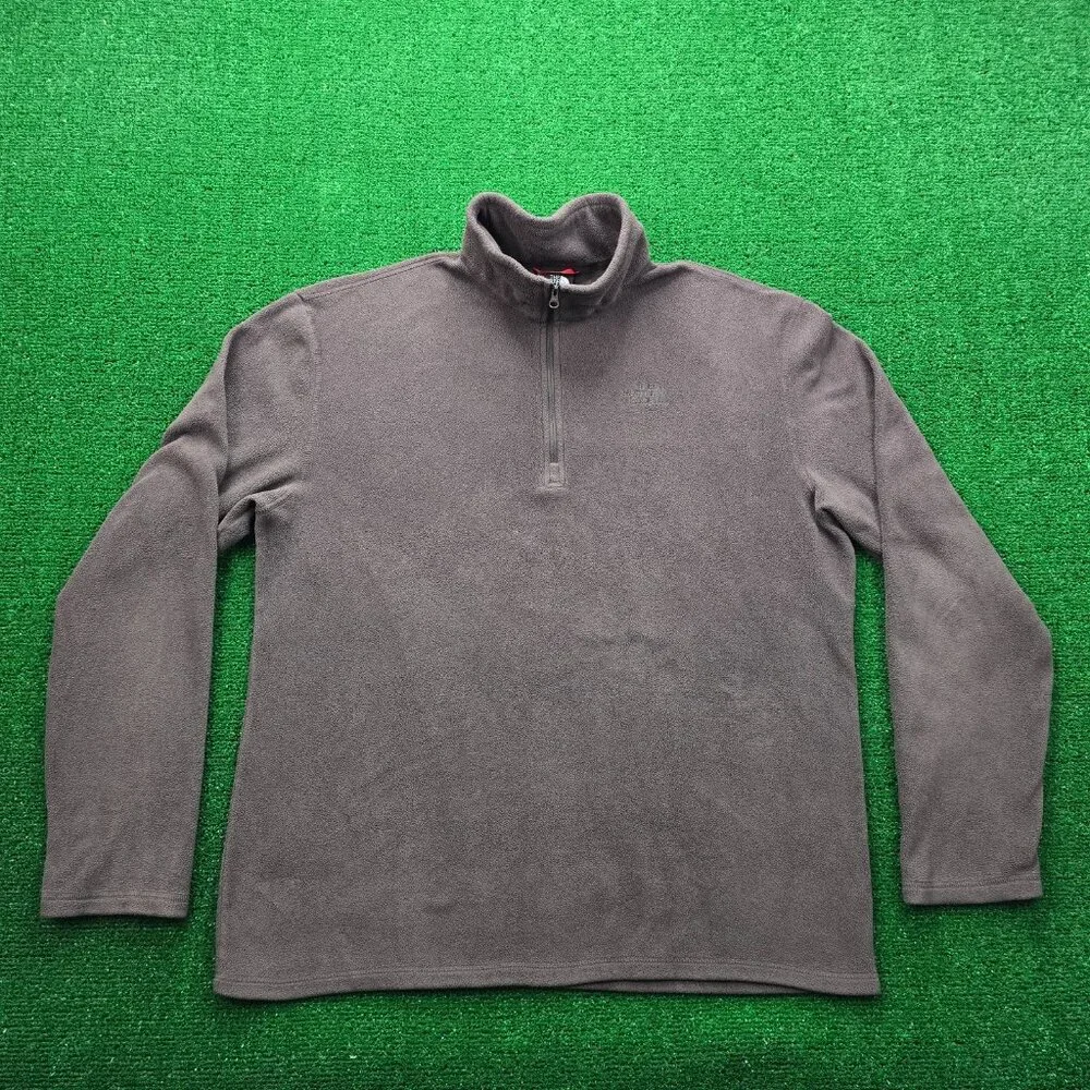 The North Face Sweatshirt Mens Large Brown 1/4 Zip Fleece‎ Pullover Outdoor